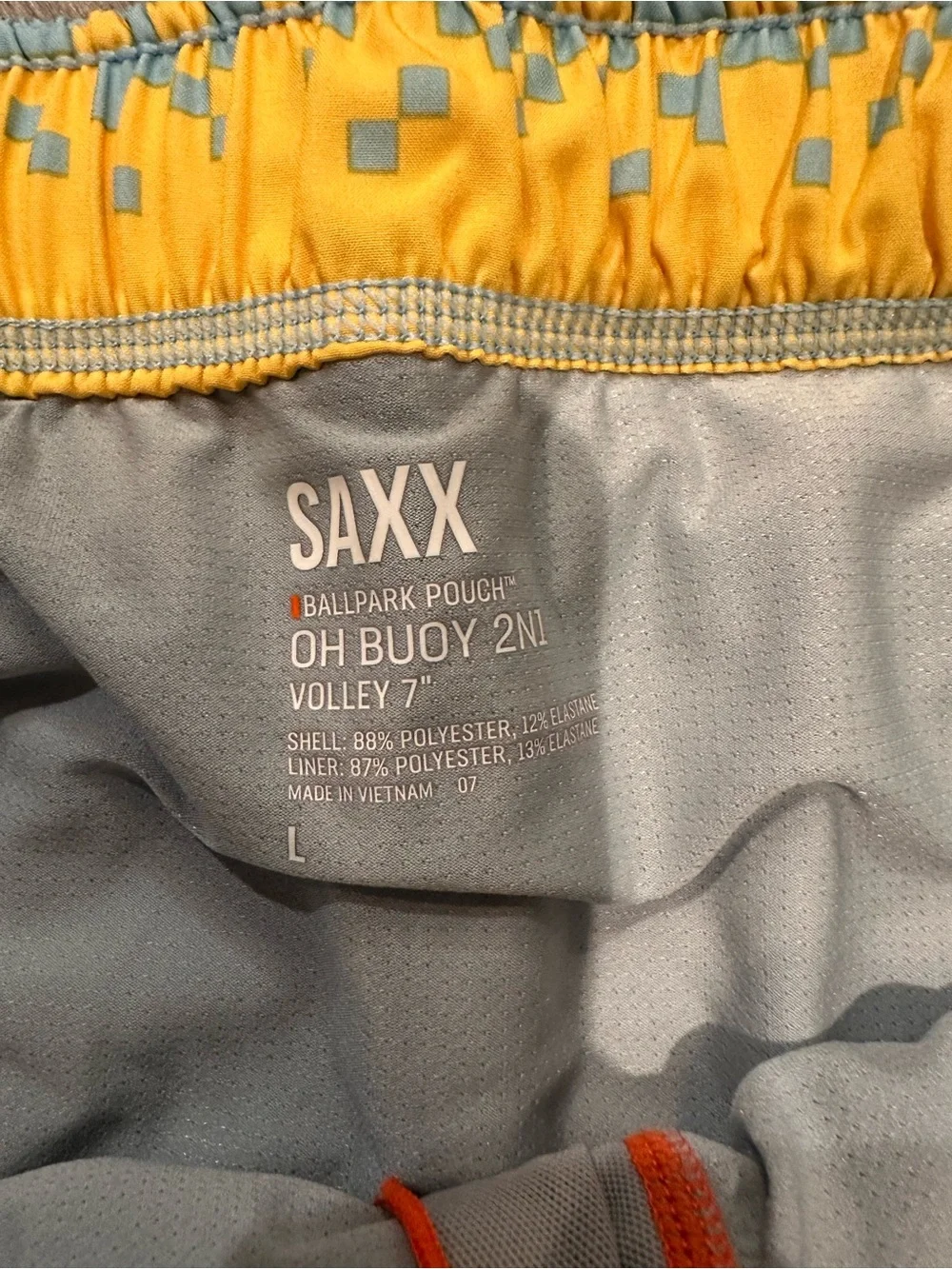 Men's SAXX Multicolor Pixel-Stripe Swim Shorts